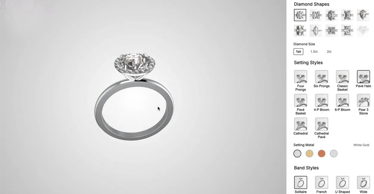 Andrameda jewelry configurator