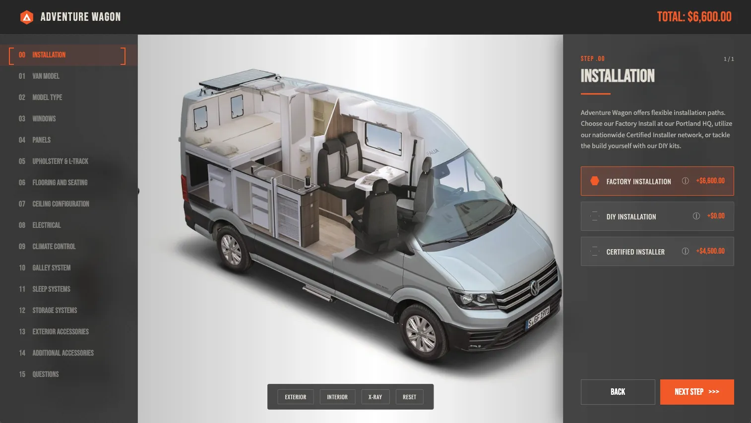 Adventure Wagon UI in black