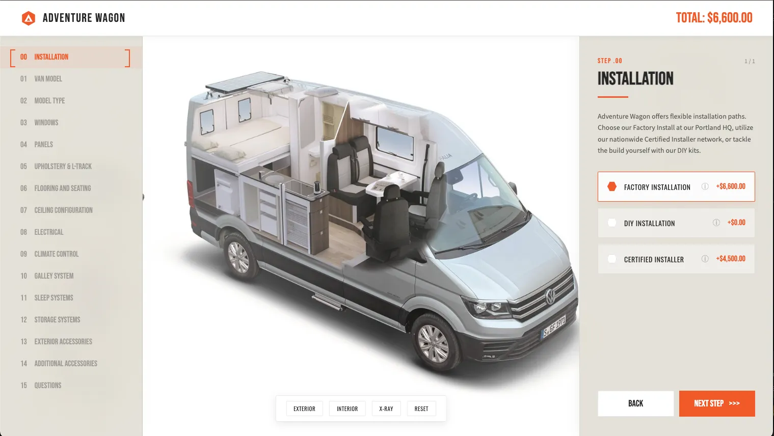 Adventure Wagon UI in white